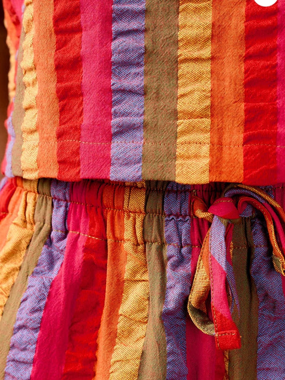 Lucy & Yak Striped Sleeveless Tank in Red, Orange, Yellow, Purple, Brown - Picture 3 of 5
